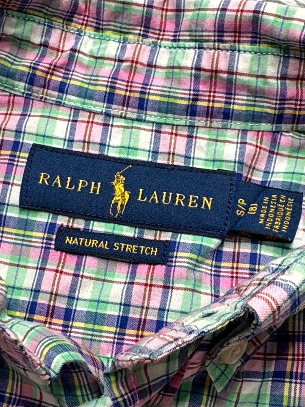 Ralph Lauren Boys Short-Sleeve Plaid Button-Down in Pink, Green, Blue, & White